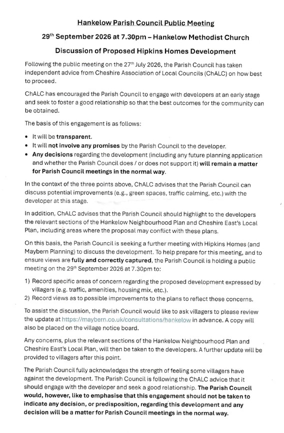 Hipkins Homes Meeting September 2026 flyer